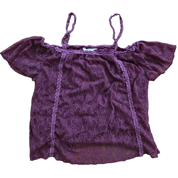 Naf Naf Off-Shoulder Blouse with Straps Purple Small A001340 - Picture 1 of 9